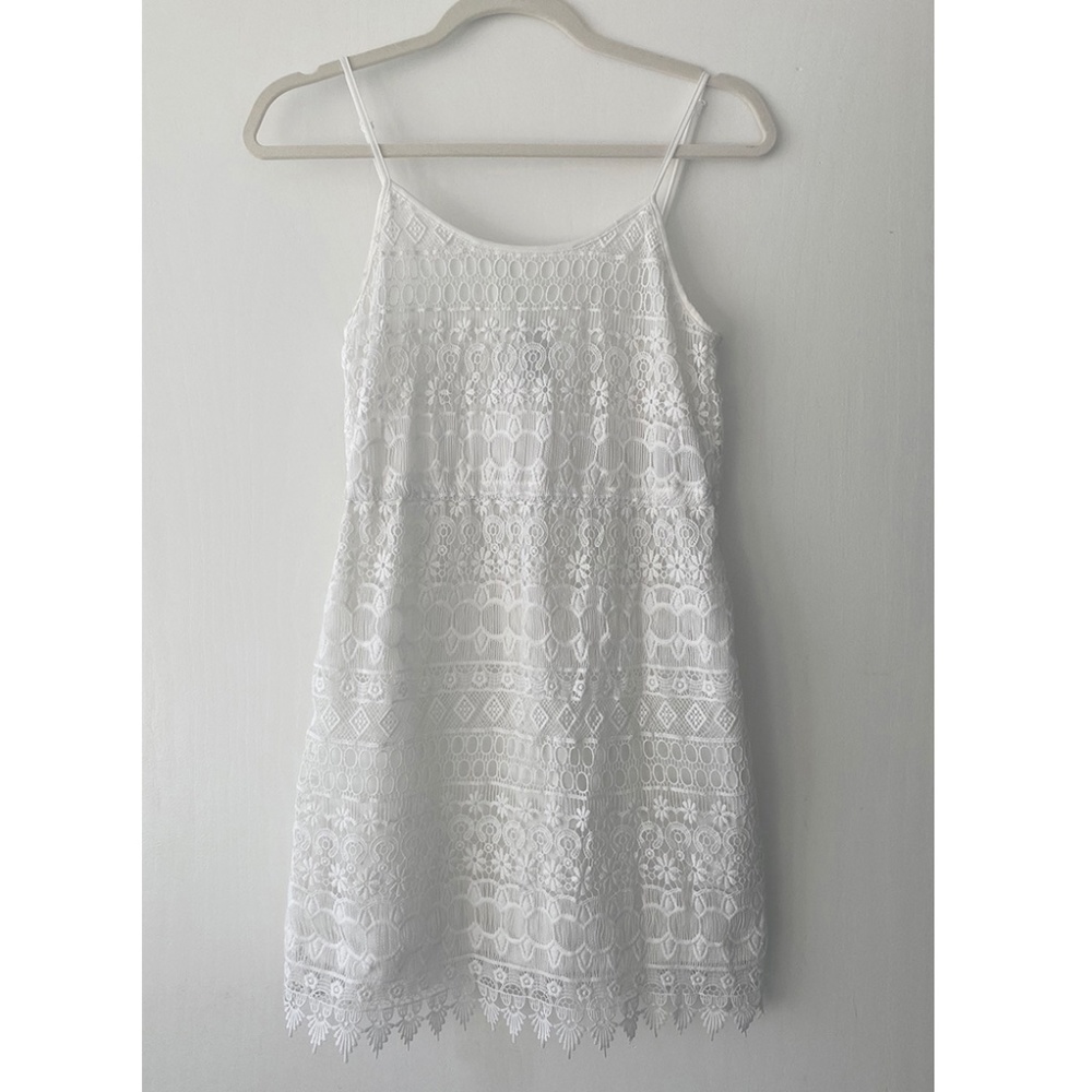 H&M Crochet Short Dress - White